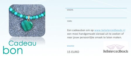 Cadeaubon ter waarde van &euro;15,00