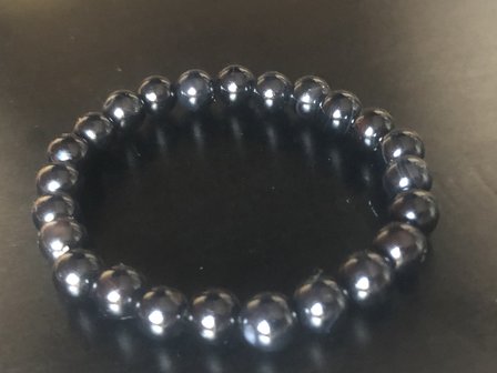 Armband van ronde onyx kralen