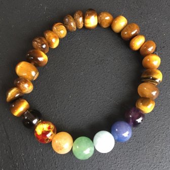 Chakra armband met tijgeroog