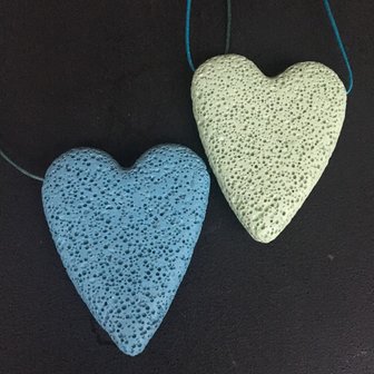 Groot hart van lavasteen blauw
