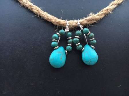 Zilveren oorbellen van turkooise / turquoise