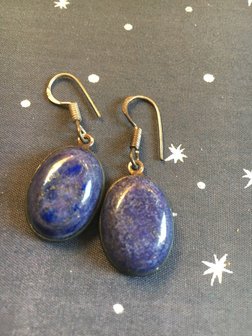 Mooie simpele ovalen oorbellen van lapis lazuli